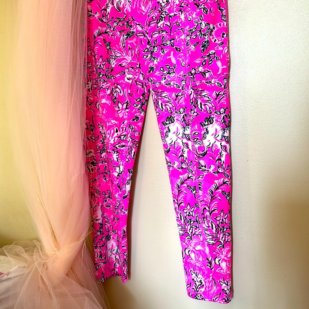 Pink and black floral lily Pulitzer, Luxletic leggings, mommy and me small